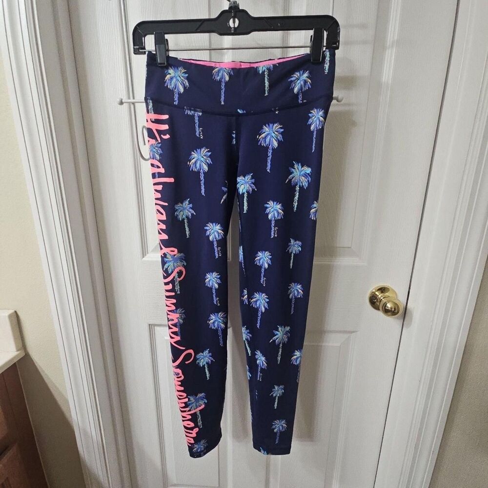 Lilly Pulitzer Luxletic Weekender UPF 50+ Leggings with Palm Tree Print